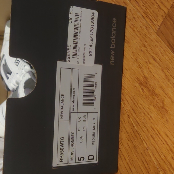 New Balance 550 Women Size 6.5 Men Size 5 White Shadow Grey - Picture 6 of 9